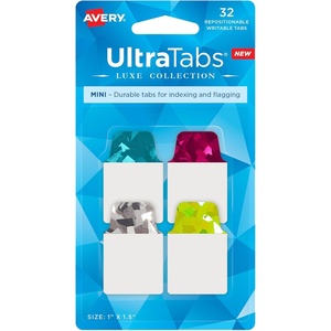 image:imageAvery Mini Ultra Tabs 1 x 15 Holographic Jewel Tone Colors 32 Repositionable Page Tabs 74146