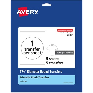 image:imageAvery Printable Heat Transfer Paper for Light Fabrics 85 x 11 Inkjet Printer Compatible 6 Sheets of Iron On Transfer Paper Great for Custom Shirts Uniforms Gifts and More 327175