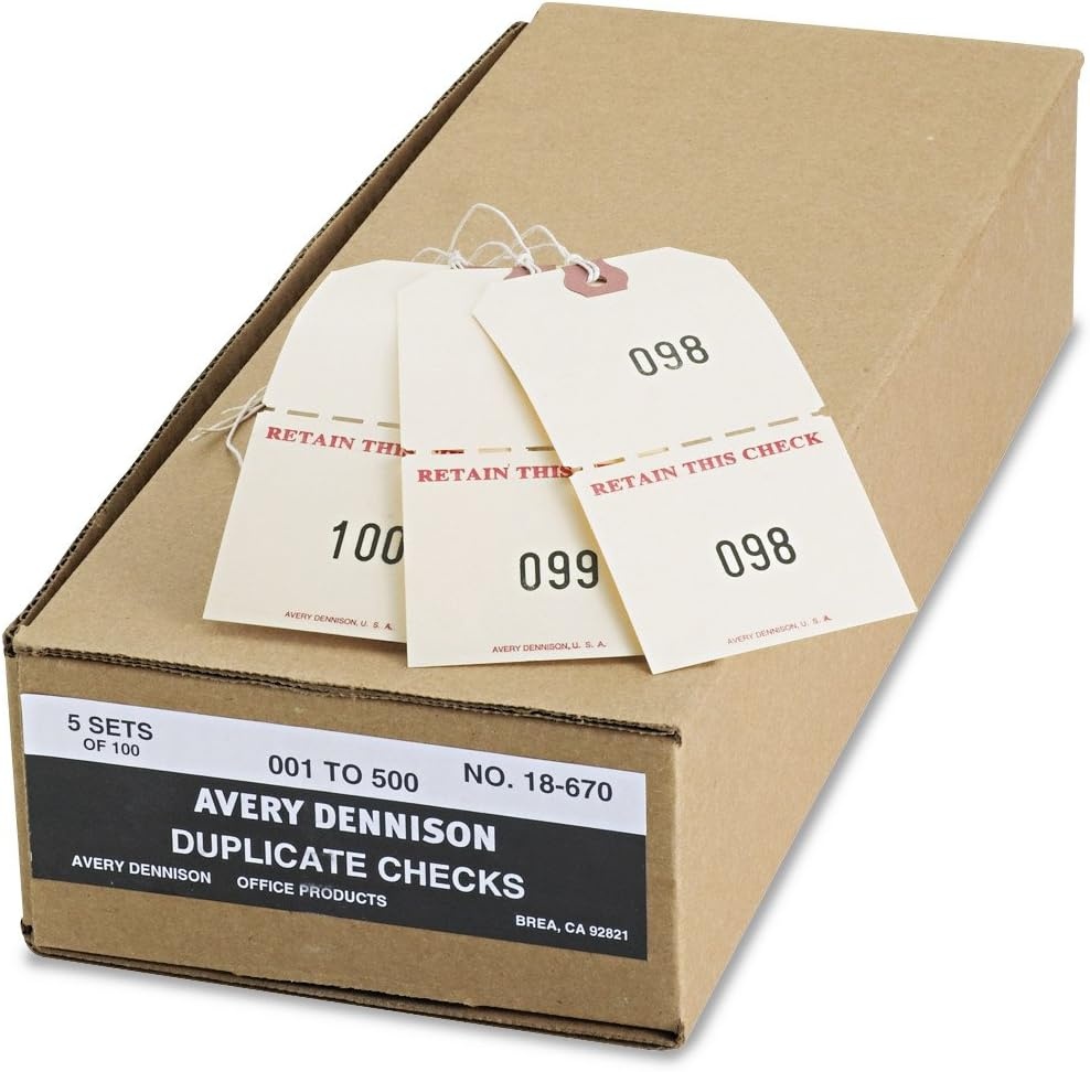 image:imageAvery 18670 Duplicate Auto Park Tags 1500 4 34 x 2 38 Manila Box of 500One Size Pack of 10