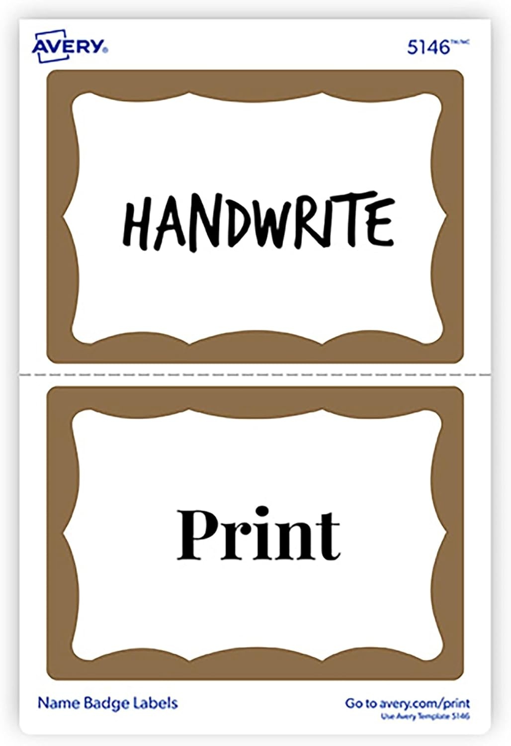 image:imageAvery Customizable Name Tags 213 x 338 White with Blue Border 6 Packs of 100 600 Removable Name Badges Total 44144Gold Border