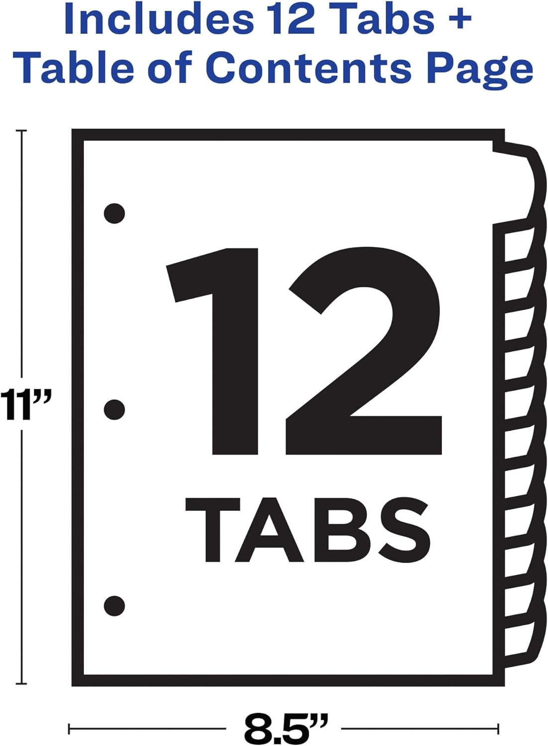 image:imageAvery Dividers for 3 Ring Binders 12 Tabs per Set Customizable Table of Contents Multicolor Arched Tabs Great for Organizing Reports Projects and More 24 Sets of 118431 Set