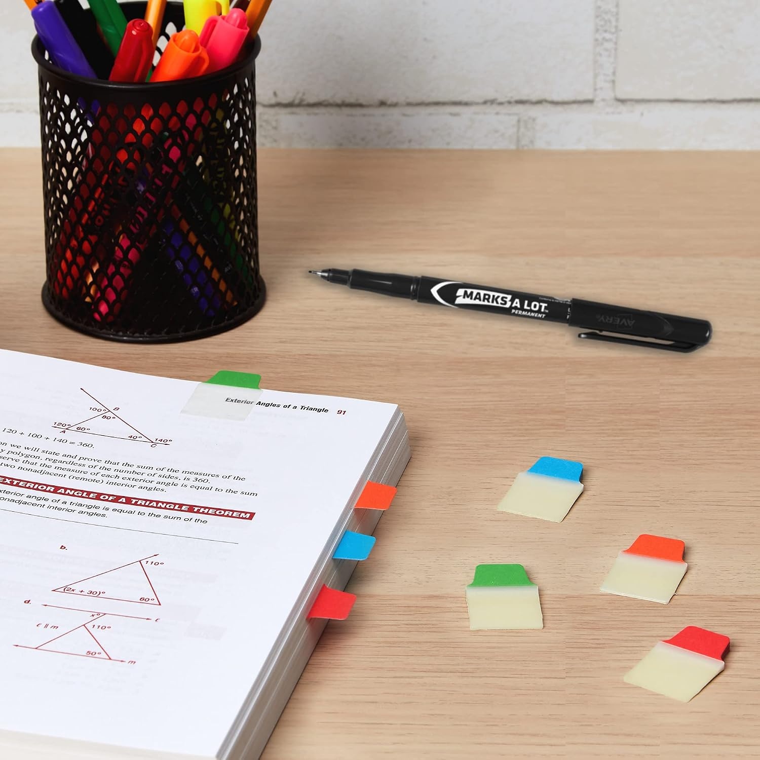 image:imageAvery Mini Ultra Tabs 1 x 15 2Side Writable Assorted Primary Colors 40 Repositionable Tabs 74760Assorted Colors