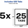 image:imageAvery 125 Legal Exhibit Dividers for 3 Ring Binders 25Tab Sets Allstate Style 1 Binder Divider Set 0170125 Tabs per Set