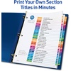 image:imageAvery 131 Dividers for 3 Ring Binders 31 Tabs per Set Customizable Table of Contents Multicolor Tabs Great for Organizing Reports Projects and More 12 Sets of 11129Divider