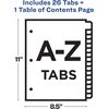 image:imageAvery AZ Legal Exhibit Dividers for 3 Ring Binders 25Tab Set Allstate Style 1 Binder Divider Set 01700