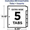 image:imageAvery Big Tab ExtraWide Insertable Clear Tab Dividers for 3 Ring Binders 8Tab Set White 6 Sets 11254Clear