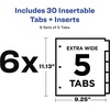 image:imageAvery Big Tab ExtraWide Insertable Clear Tab Dividers for 3 Ring Binders 8Tab Set White 6 Sets 11254Clear