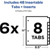 image:imageAvery Big Tab ExtraWide Insertable Clear Tab Dividers for 3 Ring Binders 8Tab Set White 6 Sets 11254Clear