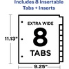 image:imageAvery Big Tab ExtraWide Insertable Clear Tab Dividers for 3 Ring Binders 8Tab Set White 6 Sets 11254Clear