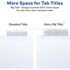 image:imageAvery Big Tab ExtraWide Insertable Clear Tab Dividers for 3 Ring Binders 8Tab Set White 6 Sets 11254Clear
