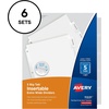 image:imageAvery Big Tab ExtraWide Insertable Clear Tab Dividers for 3 Ring Binders 8Tab Set White 6 Sets 11254Clear