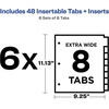 image:imageAvery Big Tab ExtraWide Insertable Clear Tab Dividers for 3 Ring Binders 8Tab Set White 6 Sets 11254Multicolor
