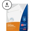 image:imageAvery Big Tab ExtraWide Insertable Clear Tab Dividers for 3 Ring Binders 8Tab Set White 6 Sets 11254White