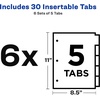 image:imageAvery Big Tab Insertable Dividers for 3 Ring Binders 5Tab Sets Buff Paper Clear Tabs 6 Binder Divider Sets 26177