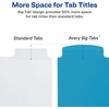 image:imageAvery Big Tab Write amp Erase Durable Plastic Dividers for 3 Ring Binders 8Tab Sets Bright Multicolor 24 Sets 192 Divider Tabs 1613024 Sets