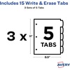 image:imageAvery Big Tab Write amp Erase Durable Plastic Dividers for 3 Ring Binders 8Tab Sets Bright Multicolor 24 Sets 192 Divider Tabs 161303 Sets