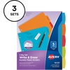 image:imageAvery Big Tab Write amp Erase Durable Plastic Dividers for 3 Ring Binders 8Tab Sets Bright Multicolor 24 Sets 192 Divider Tabs 161303 Sets