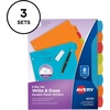 image:imageAvery Big Tab Write amp Erase Durable Plastic Dividers for 3 Ring Binders 8Tab Sets Bright Multicolor 24 Sets 192 Divider Tabs 161303 Sets