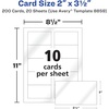 image:imageAvery Clean Edge Printable Business Cards Sure Feed Technology 2 x 35 Glossy White 200 Blank Cards for Inkjet Printers 8859200 cards Pack of 5