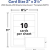 image:imageAvery Clean Edge Printable Business Cards with Sure Feed Technology 2 x 35 White 200 Blank Cards for Laser Printers 58712 x 35 Pack of 5