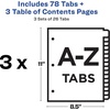 image:imageAvery Collated AZ Legal Exhibit Unpunched Dividers for Use with Any Binding System 26 Side Tab Dividers Per Set Helvetica Type 3 Sets 21874