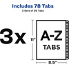 image:imageAvery Collated AZ Legal Exhibit Unpunched Dividers for Use with Any Binding System 26 Side Tab Dividers Per Set Helvetica Type 3 Sets 21874