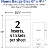 image:imageAvery Customizable Name Badges 6 x 425 LaserInkjet Printable Inserts Including Tickets 25 Vertical Name Tag Holders Includes Lanyards 852025