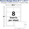 image:imageAvery Customizable Name Badges Clip Style 225 x 35 Clear Name Tag Holders White LaserInkjet Printable Inserts 100 Total 74461100 badges  inserts