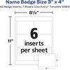 image:imageAvery Customizable Name Badges Clip Style 3 x 4 Clear Name Tag Holders White LaserInkjet Printable Inserts 50 Total 7453640 badges  inserts