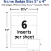image:imageAvery Customizable Name Badges Clip Style 3 x 4 Clear Name Tag Holders White LaserInkjet Printable Inserts 50 Total 74536500 badges  inserts