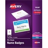 image:imageAvery Customizable Name Badges Pin Style 225 x 35 Clear Name Tag Holders White LaserInkjet Printable Inserts 100 Total 74549100 badges  inserts