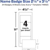 image:imageAvery Customizable Name Badges Pin Style 225 x 35 Clear Name Tag Holders White LaserInkjet Printable Inserts 100 Total 74549200 badges  inserts