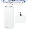 image:imageAvery Customizable Name Badges with Clips 225 x 35 Clear Name Tag Holders with White Printable Inserts 12 Clip Style Name Badges 746511 Pack