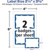 image:imageAvery Customizable Name Tags 213 x 338 White with Blue Border 6 Packs of 100 600 Removable Name Badges Total 44144Blue Border
