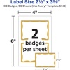 image:imageAvery Customizable Name Tags 213 x 338 White with Blue Border 6 Packs of 100 600 Removable Name Badges Total 44144Gold Border