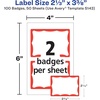 image:imageAvery Customizable Name Tags 213 x 338 White with Blue Border 6 Packs of 100 600 Removable Name Badges Total 44144Red Border