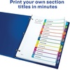 image:imageAvery Dividers for 3 Ring Binders 12 Tabs per Set Customizable Table of Contents Multicolor Arched Tabs Great for Organizing Reports Projects and More 24 Sets of 118431 Set