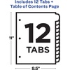 image:imageAvery Dividers for 3 Ring Binders 12 Tabs per Set Customizable Table of Contents Multicolor Arched Tabs Great for Organizing Reports Projects and More 24 Sets of 118431 Set