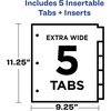 image:imageAvery Dividers for 3 Ring Binders 5Tab TwoPocket Plastic Binder Dividers Multicolor 24 Sets of 11906