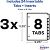 image:imageAvery Dividers for 3 Ring Binders 8Tab Sets TwoPocket Plastic Binder Dividers with Tabs Multicolor 3 Sets 71907