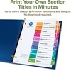 image:imageAvery EcoFriendly Recycled Dividers for 3 Ring Binders 10 Tabs per Set Customizable Table of Contents Multicolor Tabs Great for Organizing Reports Projects and More 3 Sets of 11082