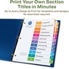 image:imageAvery EcoFriendly Recycled Dividers for 3 Ring Binders 12 Tabs per Set Customizable Table of Contents Multicolor Tabs Great for Organizing Reports Projects and More 3 Sets of 11083