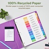 image:imageAvery EcoFriendly Recycled Dividers for 3 Ring Binders 12 Tabs per Set Customizable Table of Contents Multicolor Tabs Great for Organizing Reports Projects and More 3 Sets of 11083