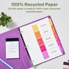 image:imageAvery EcoFriendly Recycled Dividers for 3 Ring Binders 5 Tabs per Set Customizable Table of Contents Multicolor Tabs Great for Organizing Reports Projects and More 3 Sets of 11080