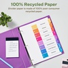 image:imageAvery EcoFriendly Recycled Dividers for 3 Ring Binders 8 Tabs per Set Customizable Table of Contents Multicolor Tabs Great for Organizing Reports Projects and More 3 Sets of 11081
