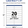 image:imageAvery Glossy Clear Rectangle Labels Sure Feed Technology 1 x 4 200 Glossy Clear Labels LaserInkjet Printable200 labels