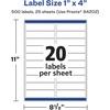 image:imageAvery Glossy Clear Rectangle Labels Sure Feed Technology 1 x 4 200 Glossy Clear Labels LaserInkjet Printable500 labels