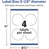 image:imageAvery Glossy Clear Round Labels Sure Feed Technology 35 Diameter 40 Glossy Clear Labels PrinttoTheEdge LaserInkjet Printable200 labels