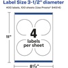 image:imageAvery Glossy Clear Round Labels Sure Feed Technology 35 Diameter 40 Glossy Clear Labels PrinttoTheEdge LaserInkjet Printable400 labels