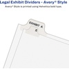 image:imageAvery Individual Legal Exhibit Dividers Avery Style 1 Side Tab 85 x 11 inches Pack of 25 11911One Size